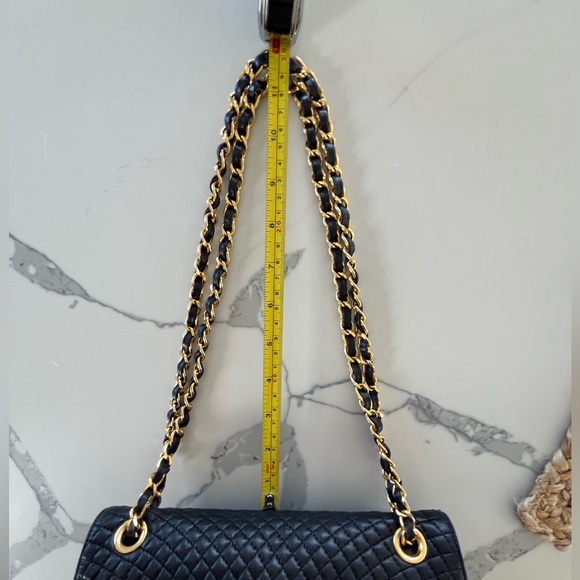 Bally - Double Flap Quilted Lamb Skin Shoulder Bag - Black - Vintage - EUC - Picture 8 of 17